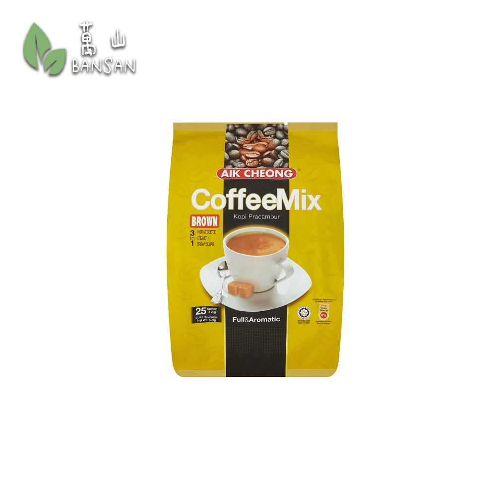 Aik Cheong CoffeeMix 3 in 1 Instant Coffee Creamer Brown Sugar 25 Sachets x 20g (500g) - Bansan Penang