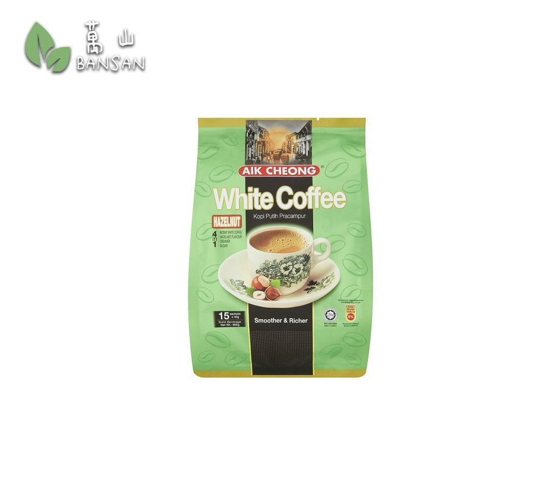 Aik Cheong Hazelnut Flavour 4 in 1 Instant White Coffee Creamer Sugar 15 Sachets x 40g (600g) - Bansan Penang