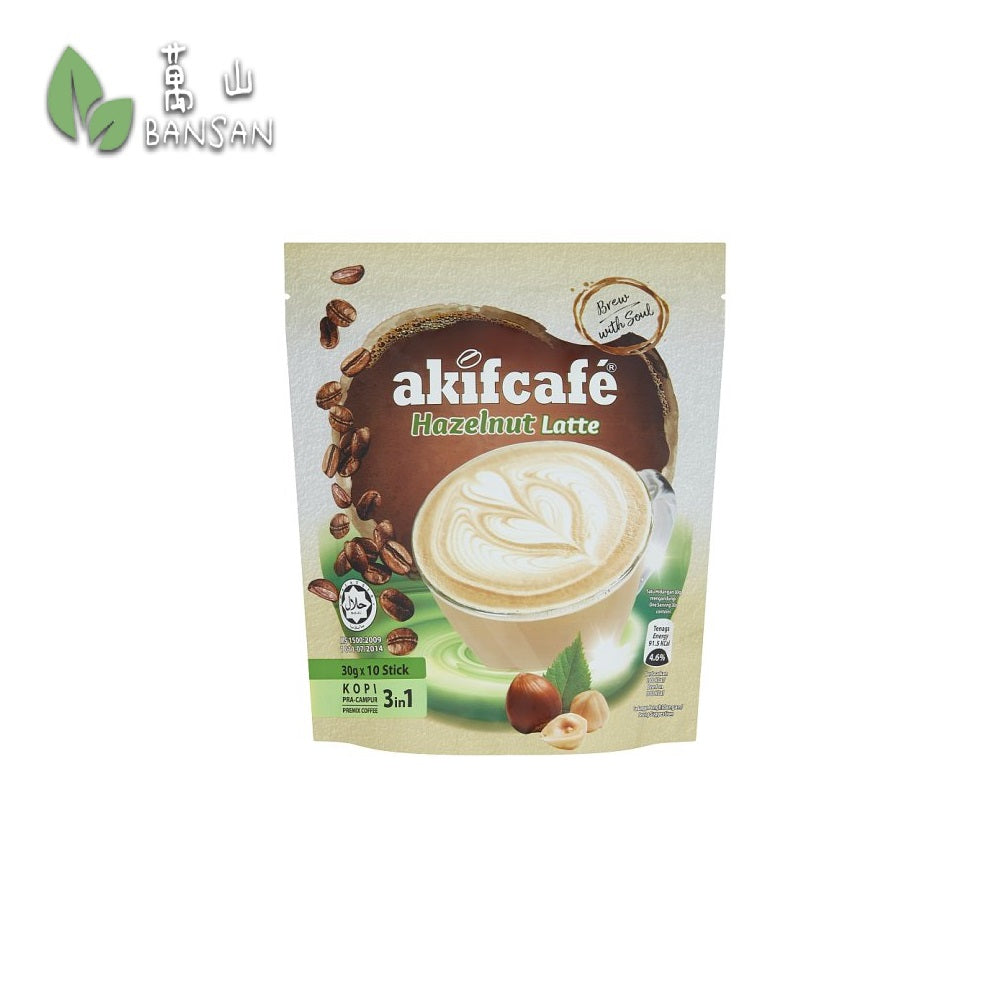 Akifcafé Hazelnut Latte 3 in 1 Premix Coffee 10 Stick x 30g (300g) - Bansan Penang