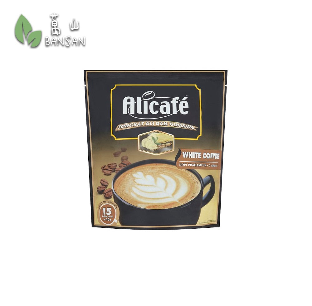 Alicafé Tongkat Ali dan Ginseng 5 in 1 Premix White Coffee 15 Sachets x 40g (600g) - Bansan Penang