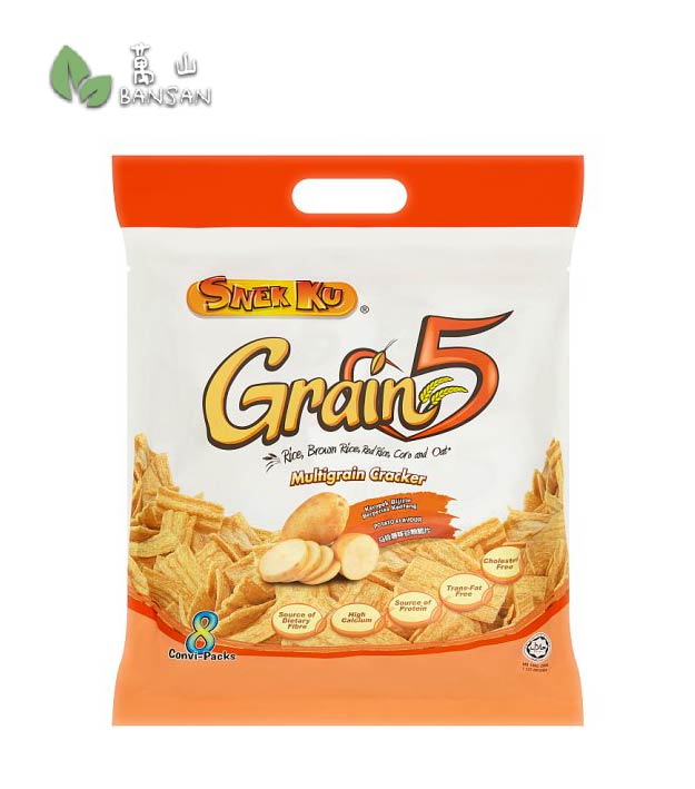 Snek Ku Grain 5 Potato Flavour Multigrain Cracker [8 Convi-Packs 128g] - Bansan Penang