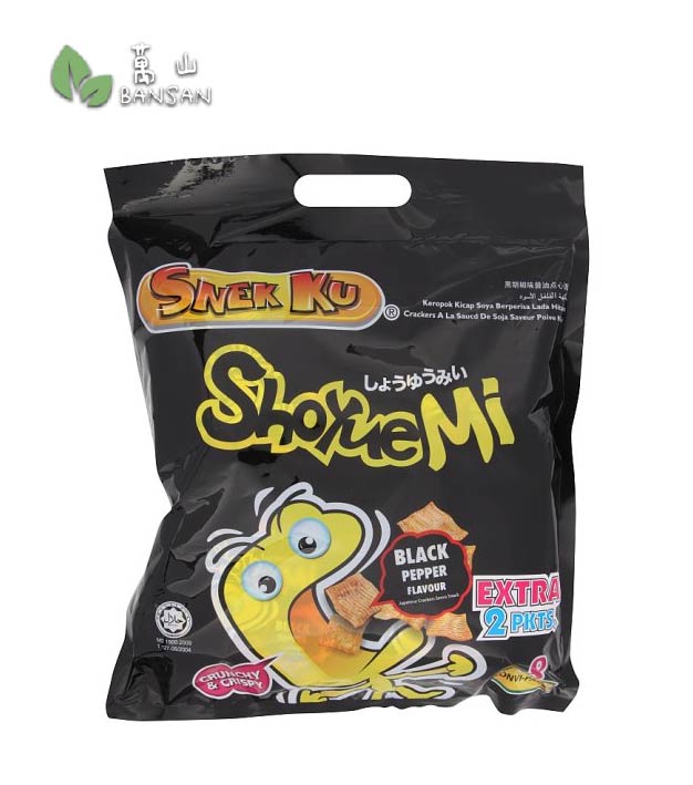 Snek Ku Shoyue Mi Black Pepper Flavour Japanese Crackers Series Snack [8 Packets] - Bansan Penang