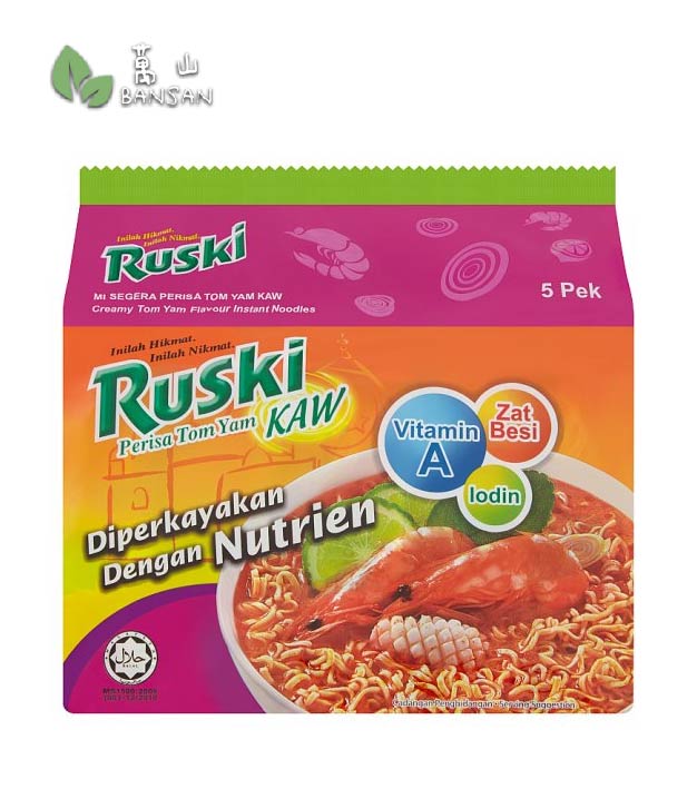 Ruski Creamy Tom Yam Flavour Instant Noodles [5 Packets x 80g] - Bansan Penang