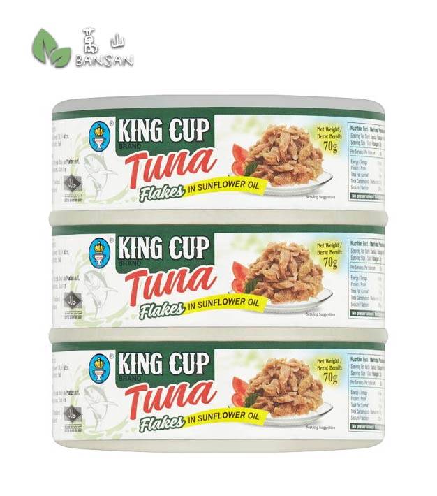 King Cup Brand Tuna Flakes in Sunflower Oil [3 x 70g] - Bansan Penang