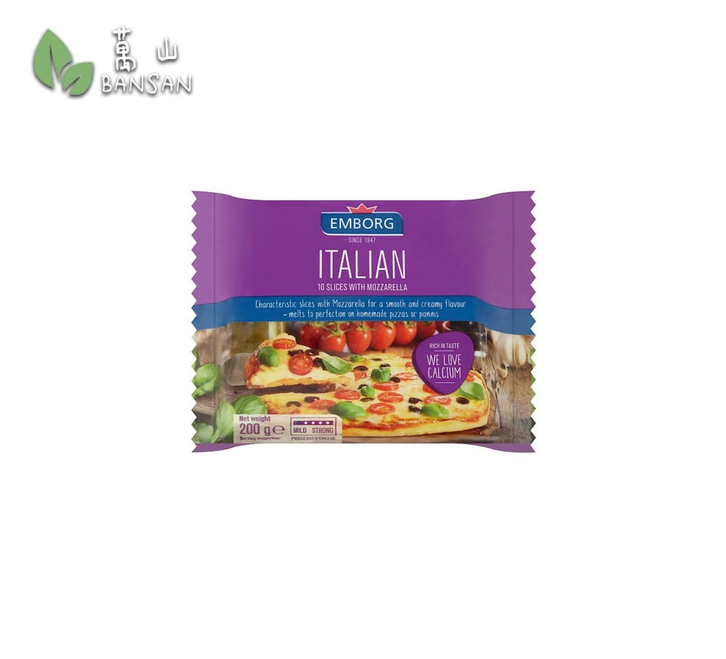 Emborg Italian Processed Cheese Slices with Mozzarella 10 Slices x 20g (200g) - Bansan Penang