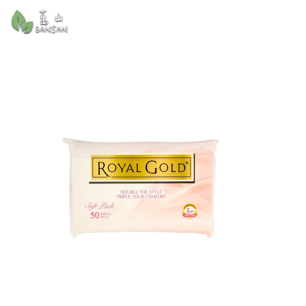 Royal Gold Twin Tone Interleaf Tissue 3 Ply 50 Sheets x 12 Packs - Bansan Penang
