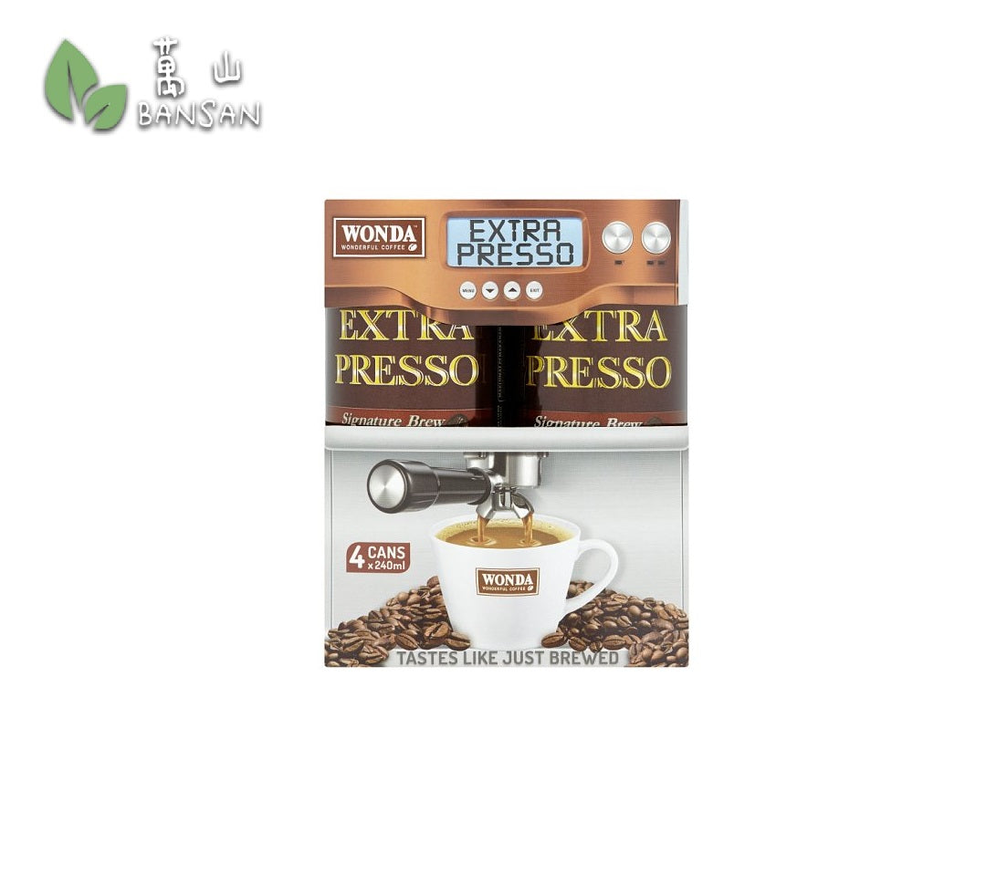 Wonda Extra Presso Signature Brew Milk Coffee Drink 4 Cans x 240ml - Bansan Penang
